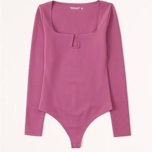 Abercrombie Long-Sleeve Ponte Notch-Neck Bodysuit
